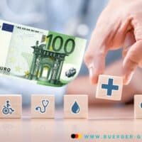 Kranken- und Rentenversicherung 2025: Steigende Beiträge für Gutverdiener 3 eine Hand plaziert Geld auf Würfel mit Symbolen für Gesundheit