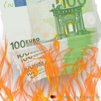 Bürgergeld 2025 zu teuer? Hat sich Bundesarbeitsministerium verschätzt? 4 Hundert Euro scheine verbrennen in Flammen