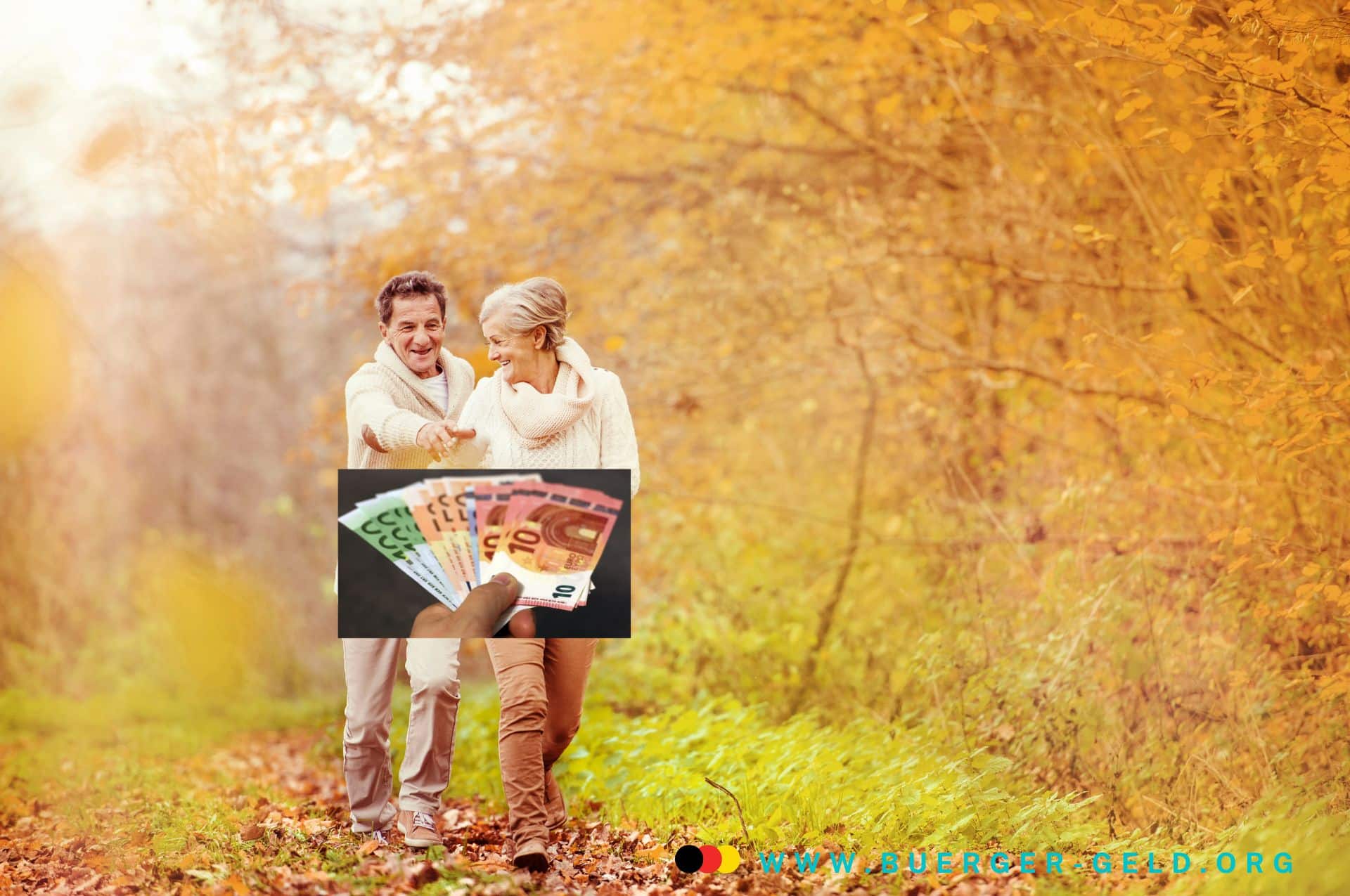 Rentenerhöhung 2025: Prognose, Tabelle und Auswirkungen für Rentner 2 Rentnerehepaar geht spazieren und greift nach Geld
