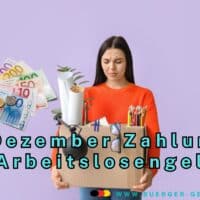 Arbeitslosengeld Dezember 2024 - Auszahlung, Termin, Konto 5 Frau trägt traurig einen Korb