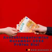 Bürgergeld, Rente, Kindergeld - Auszahlungstabelle November 2024 - Bürger & Geld 5 50 Euro Scheine zwischen zwei Händen