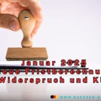 Zugangsfiktion Januar 2025: neue Fristberechnung für Widerspruch und Klage 5 Stempel wird auf Blatt gesetzt