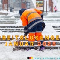 Arbeitslosengeld Januar 2025 - wann ausgezahlt und auf dem Konto? 4 Mann arbeitet im Schnee