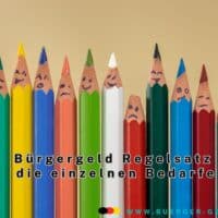 Bürgergeld 2025: Regelsatz-Höhen, Bedarfsstufen im Detail & aktuelle Kritik an Sozialleistungen 5 Buntstifte aufgereiht