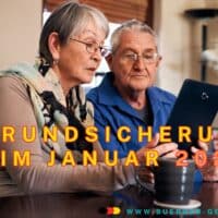 Grundsicherung Januar 2025 - Auszahlung der Zusatz-Rente 4 Älteres Paar schaut auf Tablet