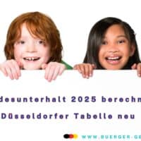 Berechnung des Kindesunterhalts 2025: Düsseldorfer Tabelle, Selbstbehalt und Kindergeld im Überblick 4 Kinder halten Plakat zum Unterhalt