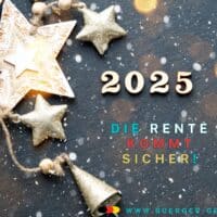 Rente Januar 2025: Rentner freuen sich auf Zahlung bereits nach Weihnachten! Oder? 5 Sterne mit Jahrezahl 2025