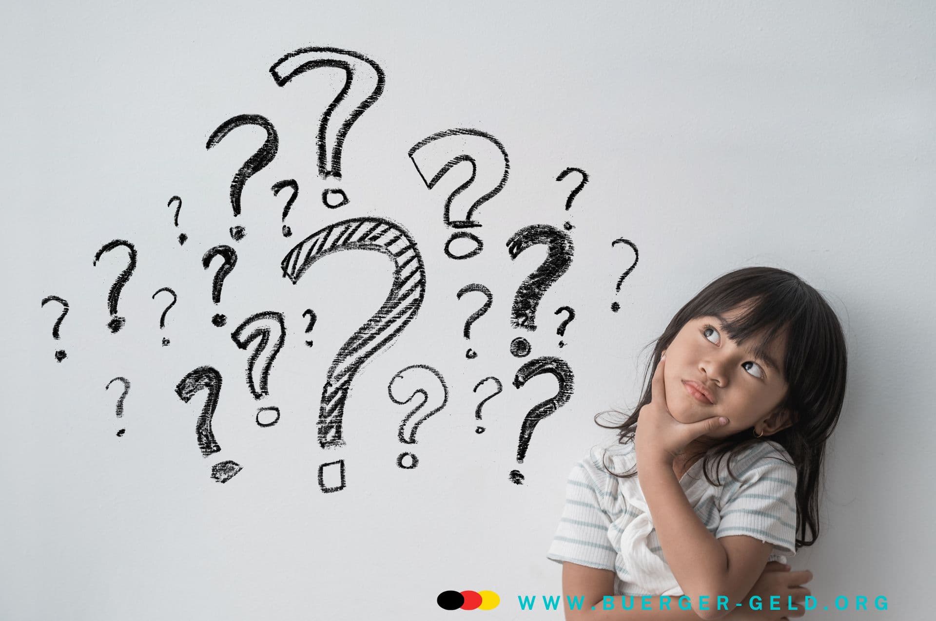 Bürgergeld Vorteile: Ermäßigungen, Zuschüsse & kostenlose Leistungen neben dem Regelsatz 2 Mädchen schaut auf Fragezeichen