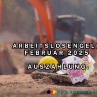 Arbeitslosengeld Februar 2025 - wann Auszahlung aufs Konto? 4 Baggerschaufel mit Bauhelmen