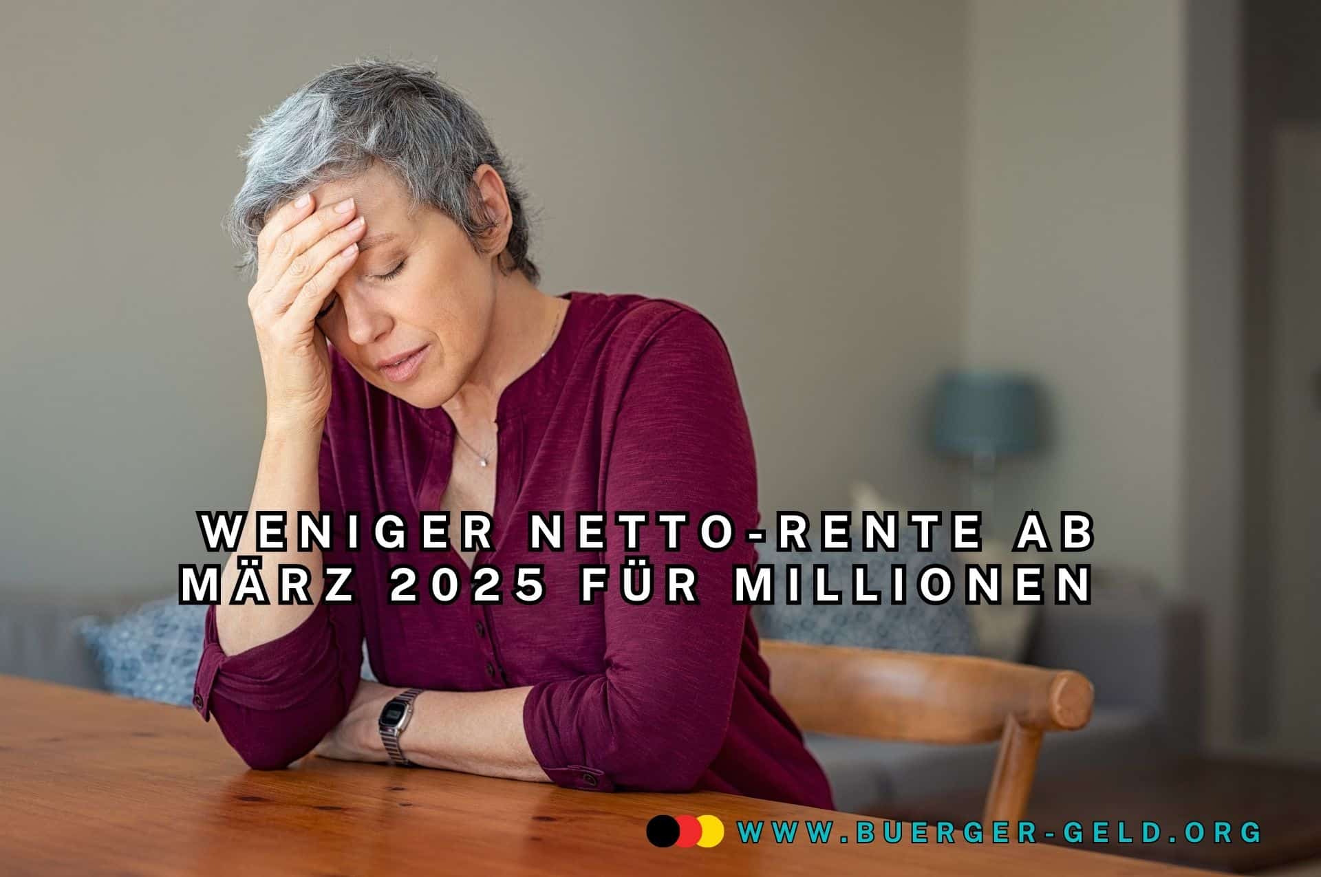Millionen Rentner betroffen: Rentenkürzungen ab März 2025 durch gestiegene Beiträge 2 Seniorin sitzt traurig am Tisch