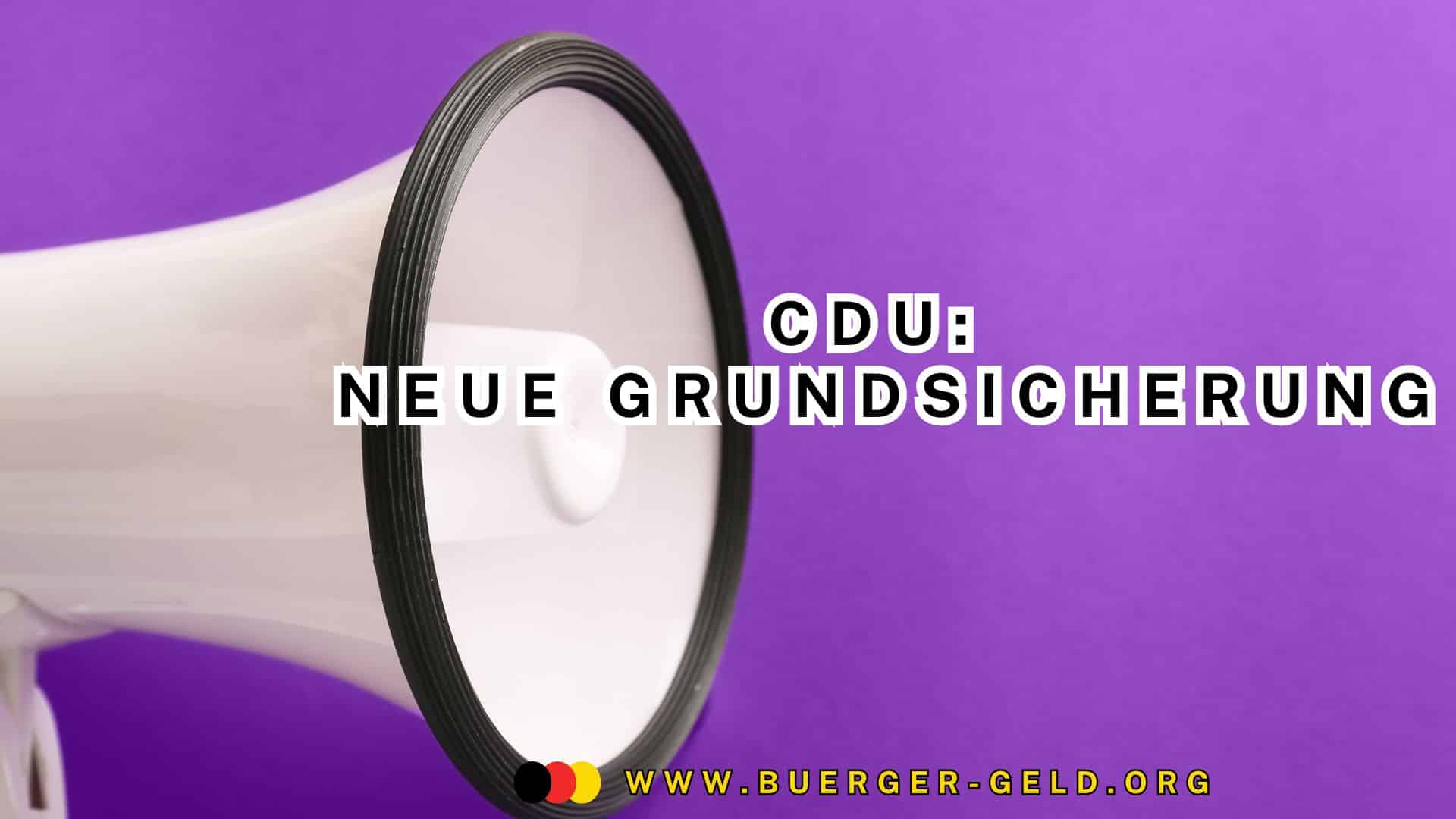 CDU hat Wahl gewonnen: tschüss, Bürgergeld, hi, Neue Grundsicherung? 2 Flüstertüte vor lila Hintergrund