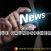 CDU hat Wahl gewonnen: tschüss, Bürgergeld, hi, Neue Grundsicherung? 4 Schrift "News" zwischen Damen und Zeigefinger einer Hand
