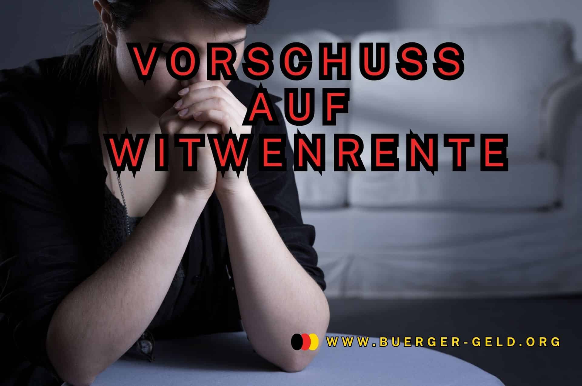 Vorschusszahlung bei Witwenrente - was beachten? 2 in schwarz gekleidete Frau traurig am Tisch