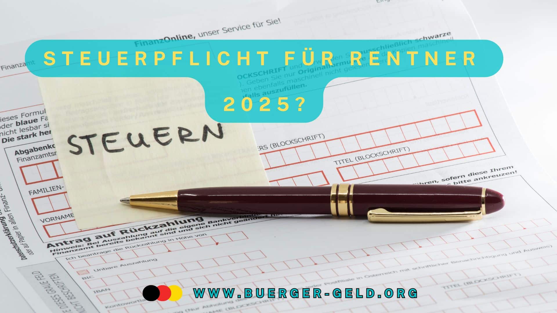 Steuererklärung für Rentner Pflicht? Wann das Finanzamt fragt 2 Formular Steuererklärung mit Kugelschreiber