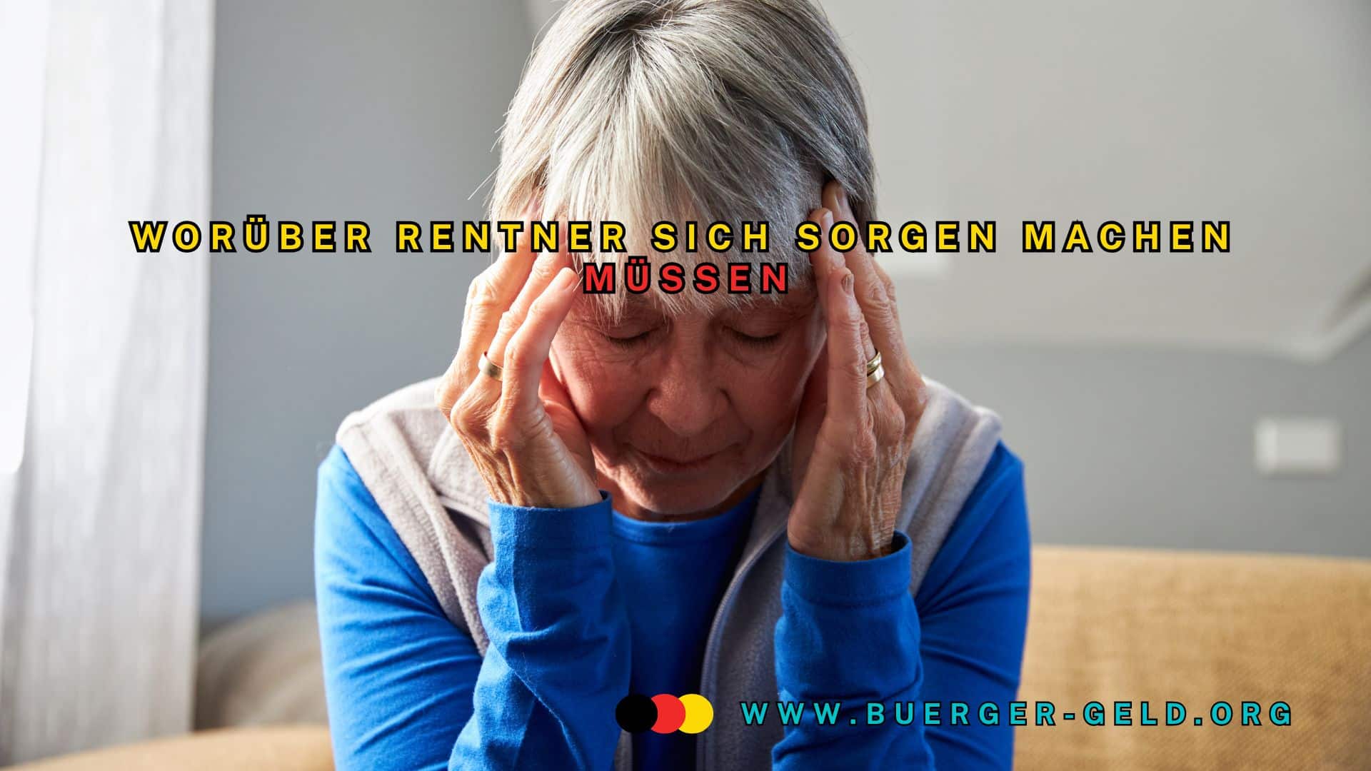 Rentnerin hält sich den Kopf