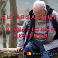 Über 2 Millionen Rentner in Altersarmut – Was tun? 5 Senior sitzt traurig auf Baumstamm