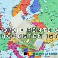Wo die Rente am höchsten ist: Europa-Vergleich nach Renteneintrittsalter und Rentenhöhe – mit Tabelle 5 Europa-Karte mit 100 Euro Schein