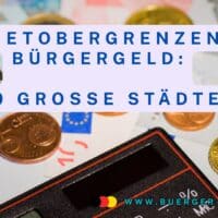 Tabelle: Angemessene Mietobergrenzen für Bürgergeld-Empfänger in den größten deutschen Städten (2025) 5 Euro Münzen und Scheine mit Taschenrechner