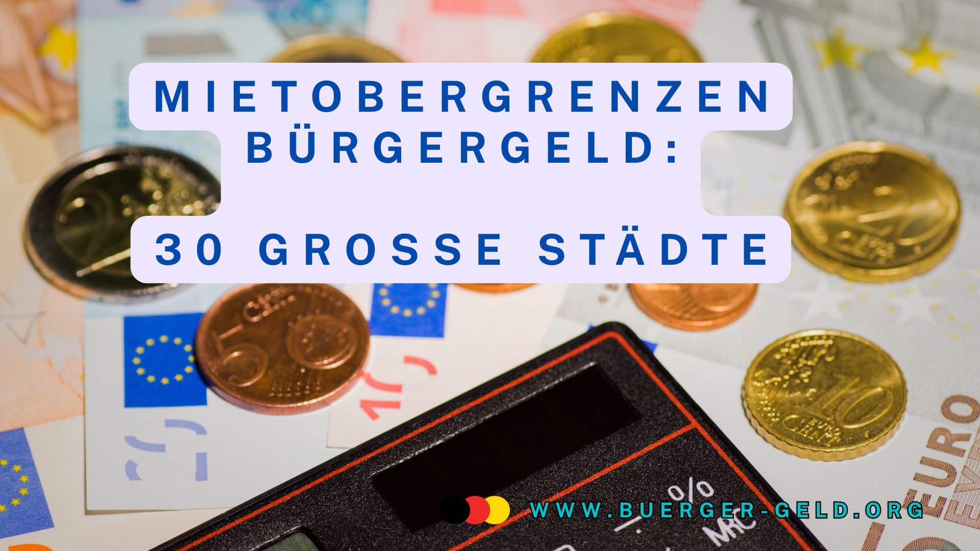 Euro Münzen und Scheine mit Taschenrechner