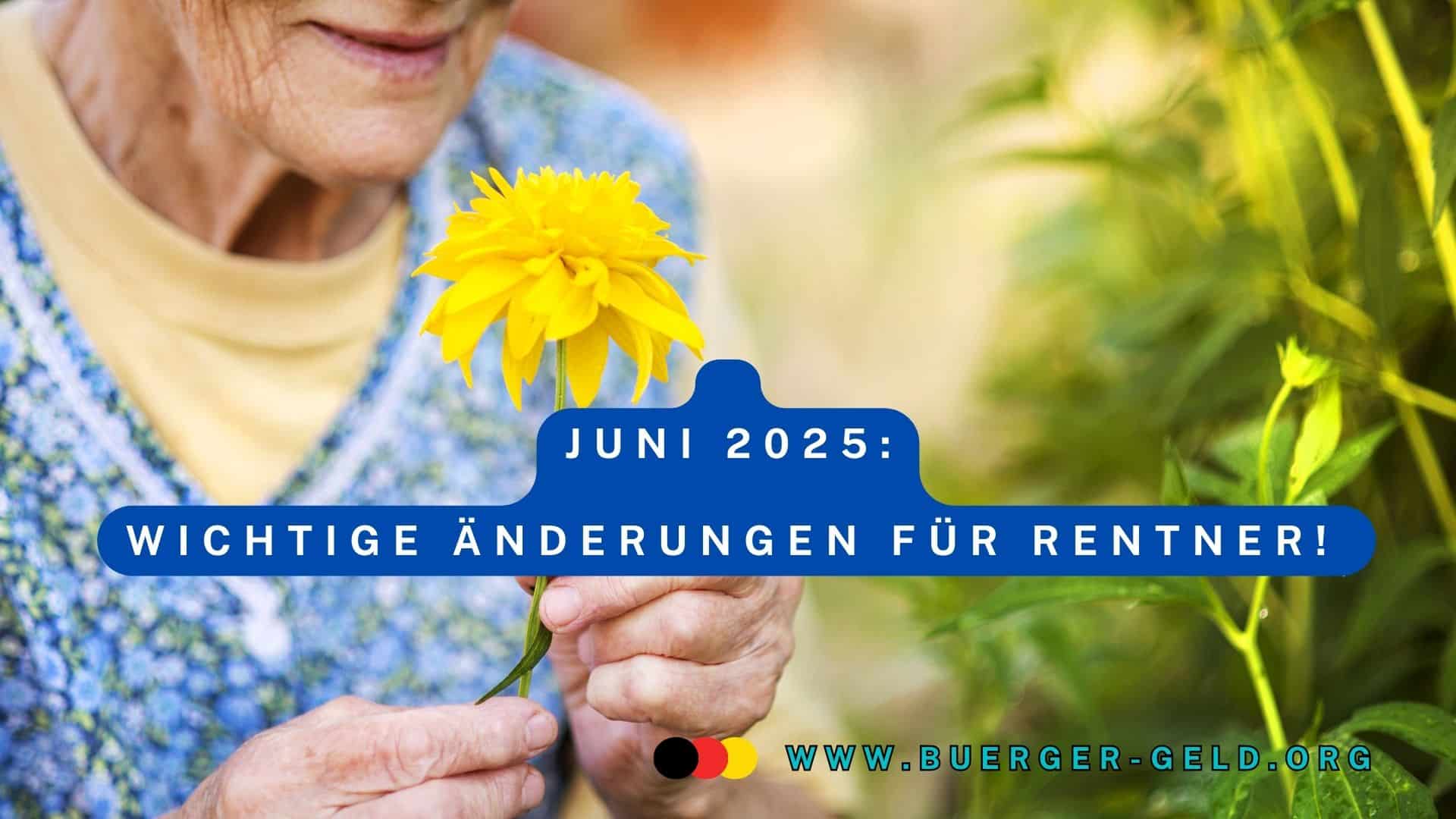 Seniorin mit Frühlingsblume