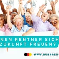 Rentenreform 2026 / 2027: was die Rente der Zukunft bringt 5 Senioren halten Geldscheine hoch und freuen sich