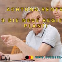 Was die neue Regierung mit der Rente vor hat 5 Senior zeigt fragend auf Notebook Seniorin schaut zu