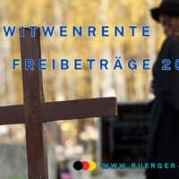 Witwenrente: Welches Einkommen wird angerechnet? Freibetrag 2025! 4 Grabkreuz mit Frau in Schwarz
