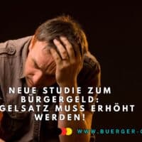 Neue Bürgergeld - Studie: Regelsatz muss neu berechnet werden! 4 Mann vornübergebeugt schaut verzweifelt
