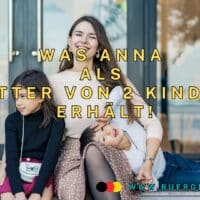 Bürgergeld für eine Mutter mit zwei Kindern – Wie Anna den Neustart schafft 5 Mutter sitzt mit 2 Kindern auf Bank vor Geschäft