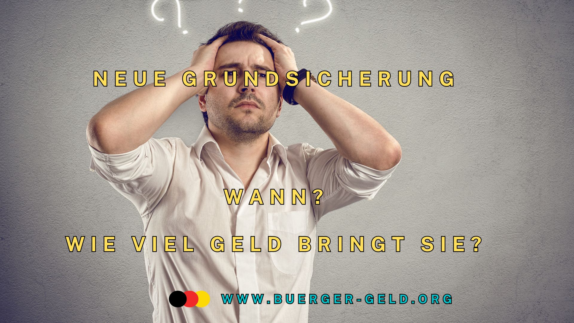 Mann hält sich fragend den Kopf