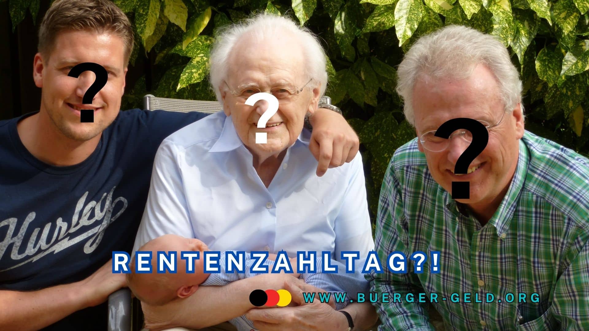 Senior umrahmt von 2 jüngeren Männern