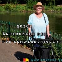 Rente bei Schwerbehinderung: gravierende Änderungen 2026 - das müssen Sie wissen! 4 behinderte Frau mit Rollator