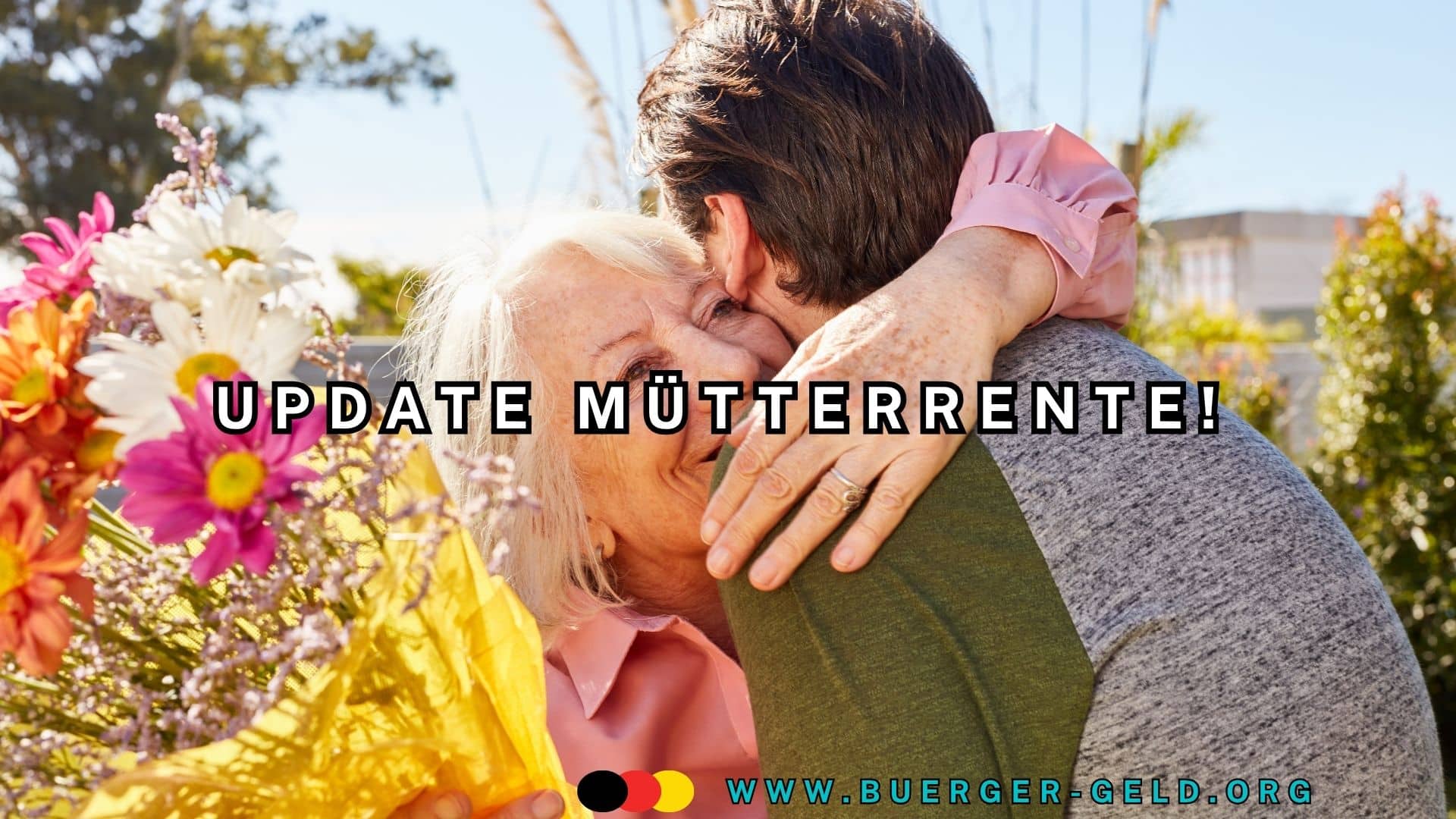 Mutter umarmt älteren Sohn