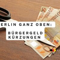 Berlin kürzt Bürgergeld drastisch: So oft trifft es die Unwilligen 5 Schere schneidet 50 Euro Scheine durch