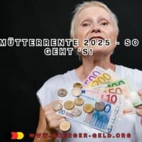 Neue Mütterrente 2026: Bis zu 366 € mehr Rente - Kindererziehungszeiten, nachrechnen! 5 Rentnerin mit geballten Fäusten und Euros vor de T-Shirt