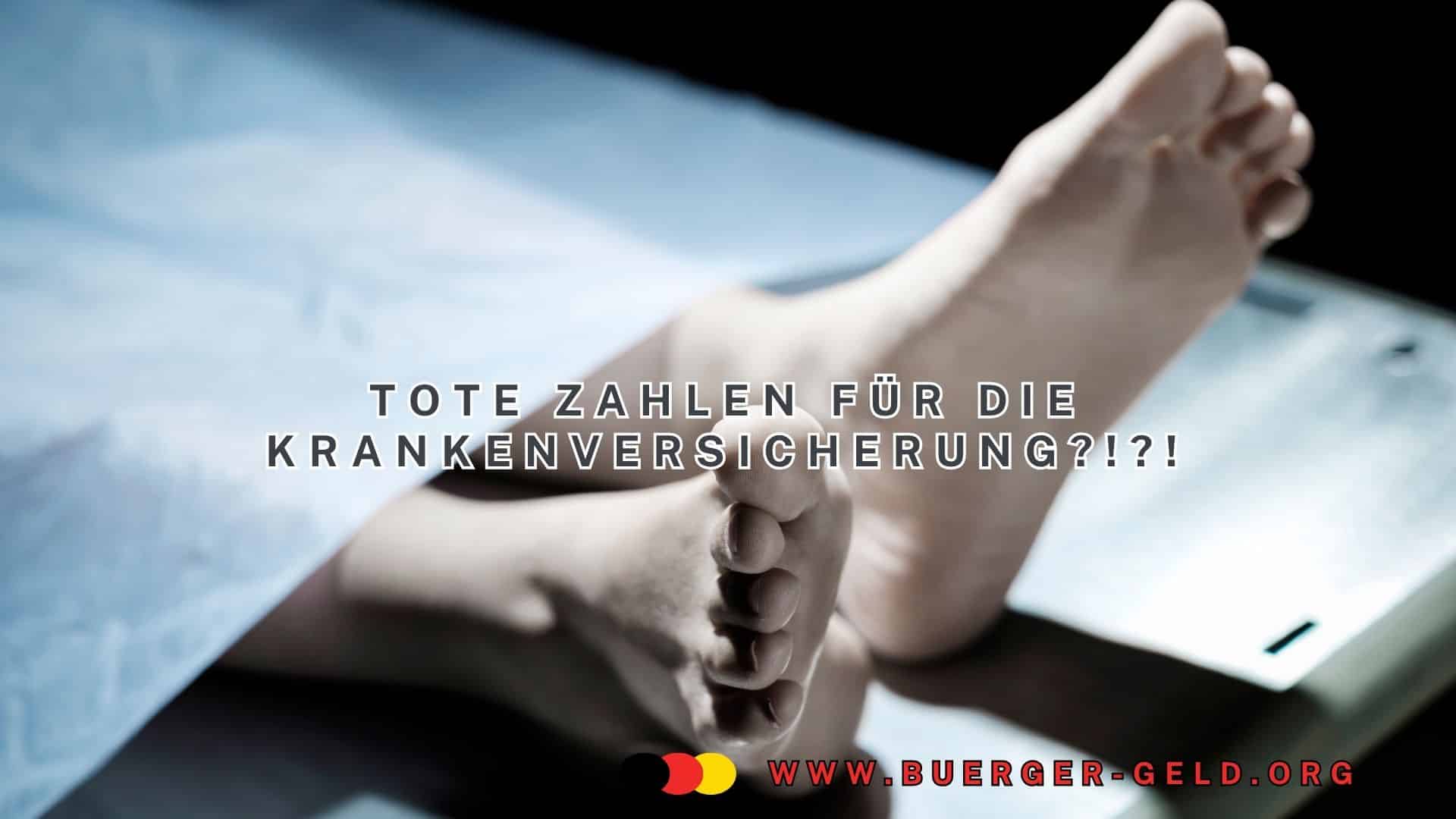 Füße schauen unter Leichentuch hervor