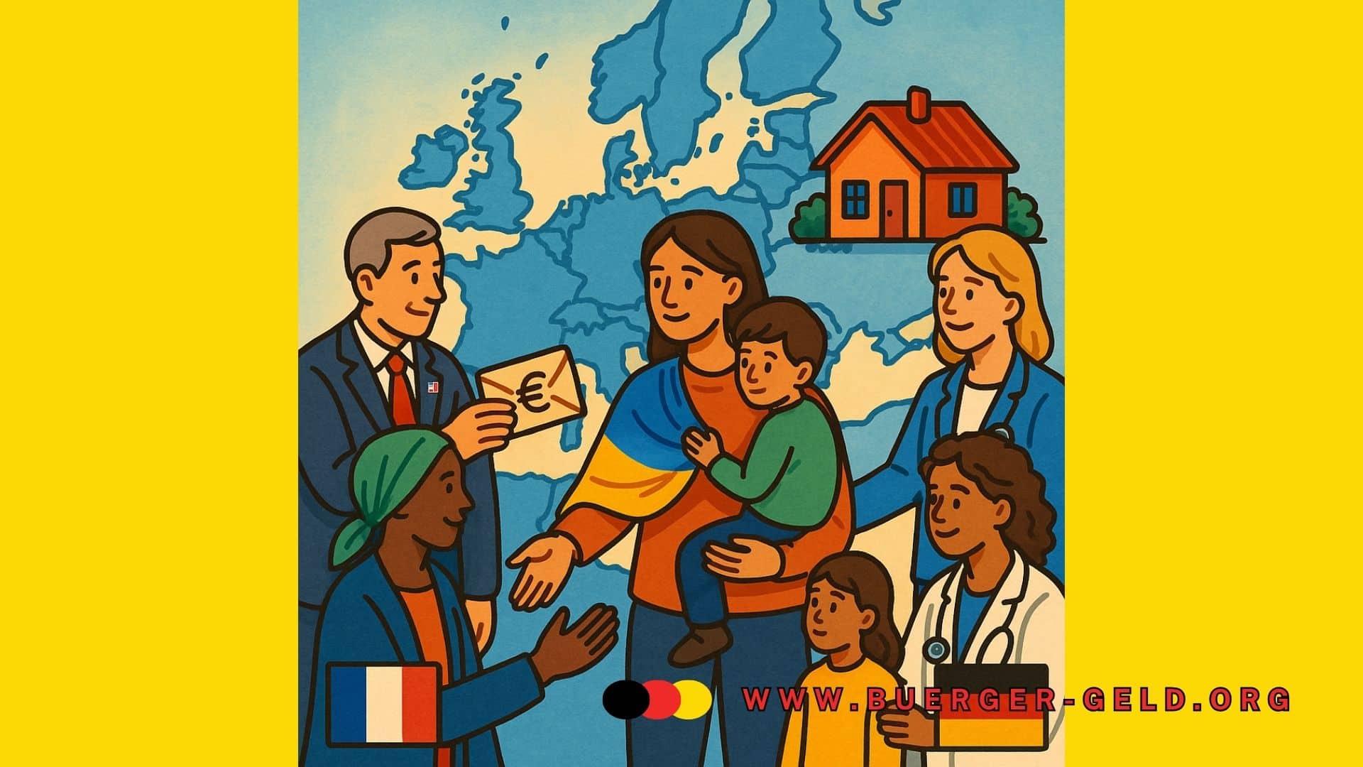 Ukrainische Familie erhält Geld - Hintergrund: Europakarte