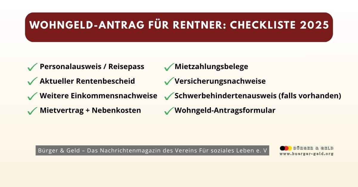 wohngeld antrag für Rentner checkliste Wohngeld-Antrag für Rentner Checkliste 2025