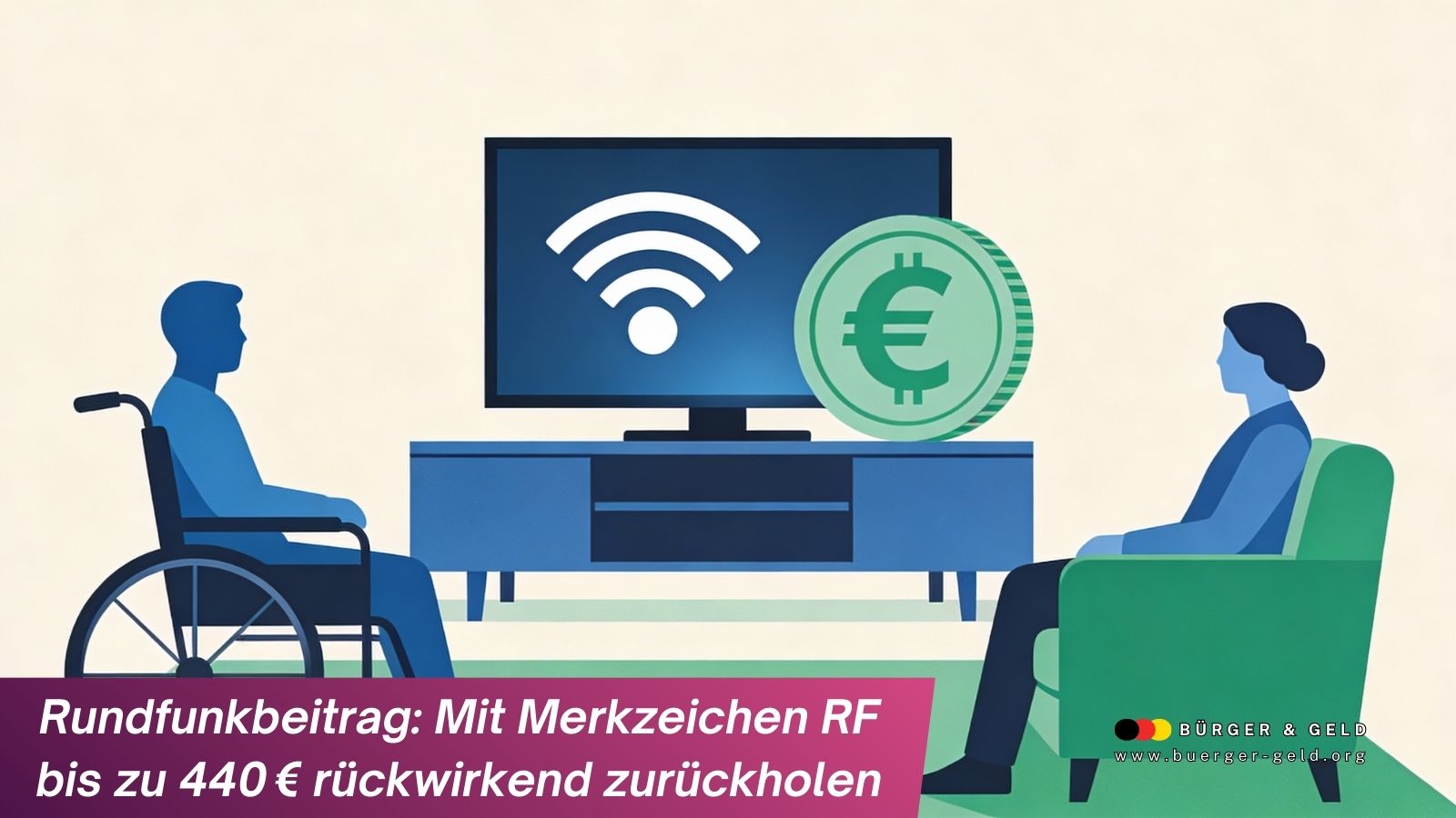 Rundfunkbeitrag sinkt auf 6,12 €: Mit Merkzeichen RF bis zu 440 € rückwirkend zurückholen