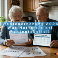 Rentenerhöhung 4,24 % in 2026 - Tabelle: neue Rente brutto und netto 4 Rentenerhöhung 2026 brutto - netto