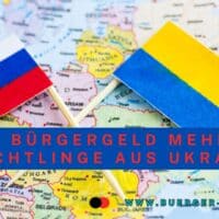 Landkarte mit ukrainischer Flagge