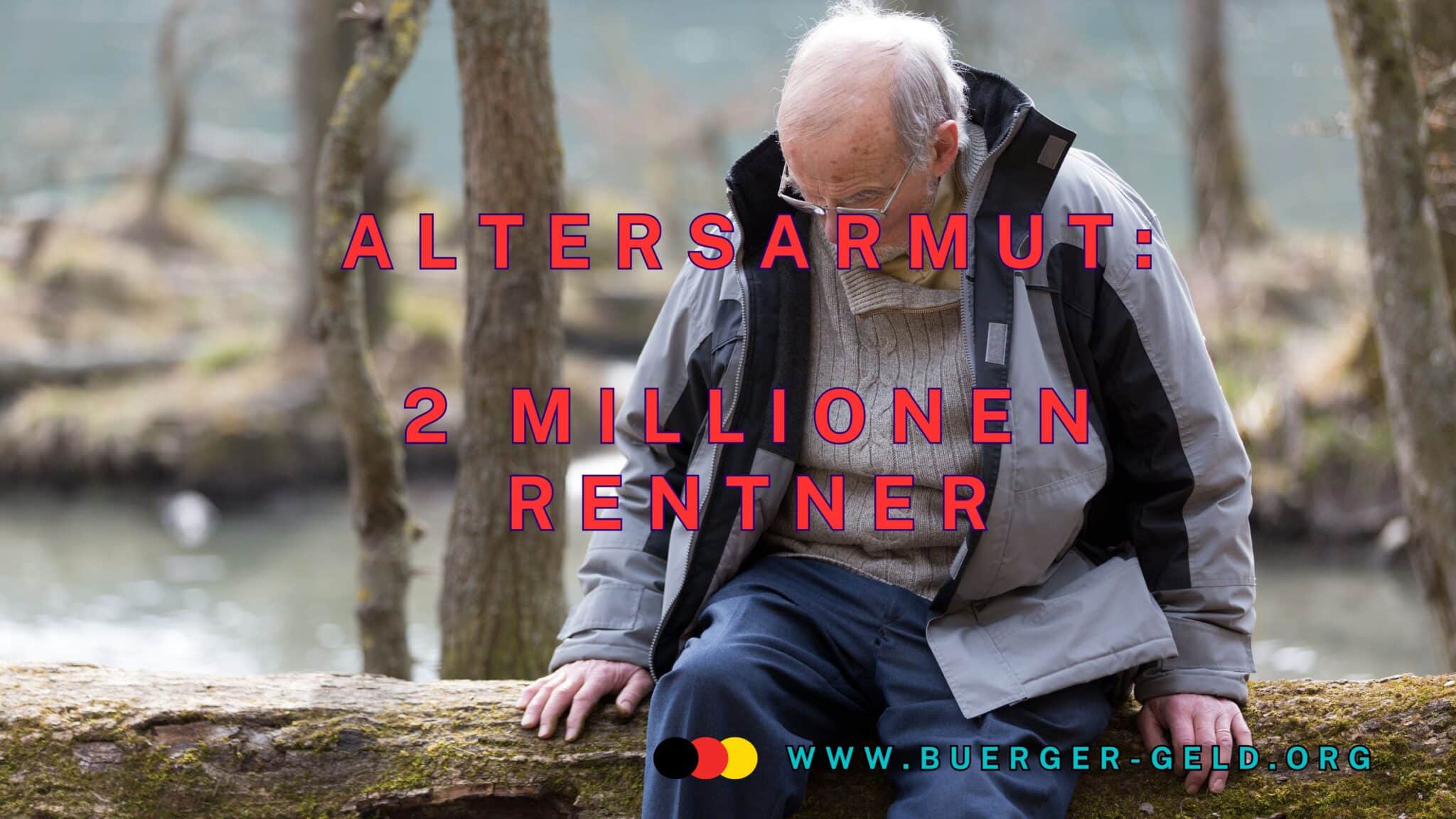 Senior sitzt traurig auf Baumstamm