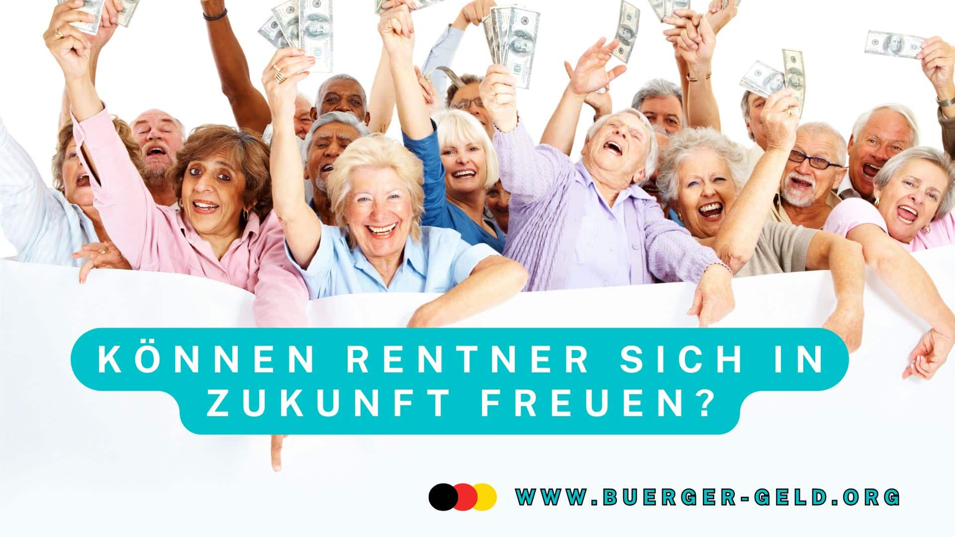 Senioren halten Geldscheine hoch und freuen sich