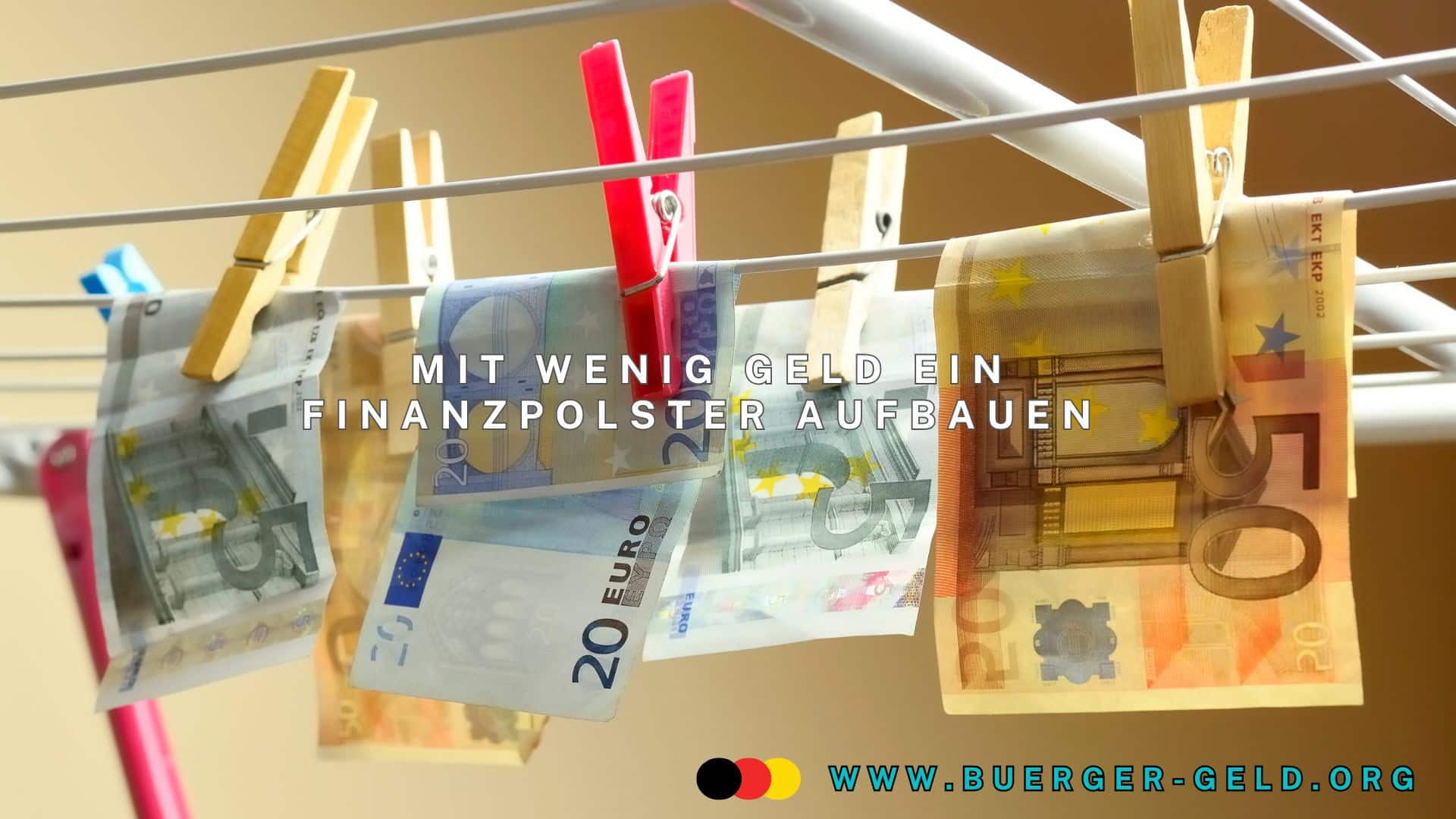 Auf einer Wäscheleine hängen mehrere Geldscheine.