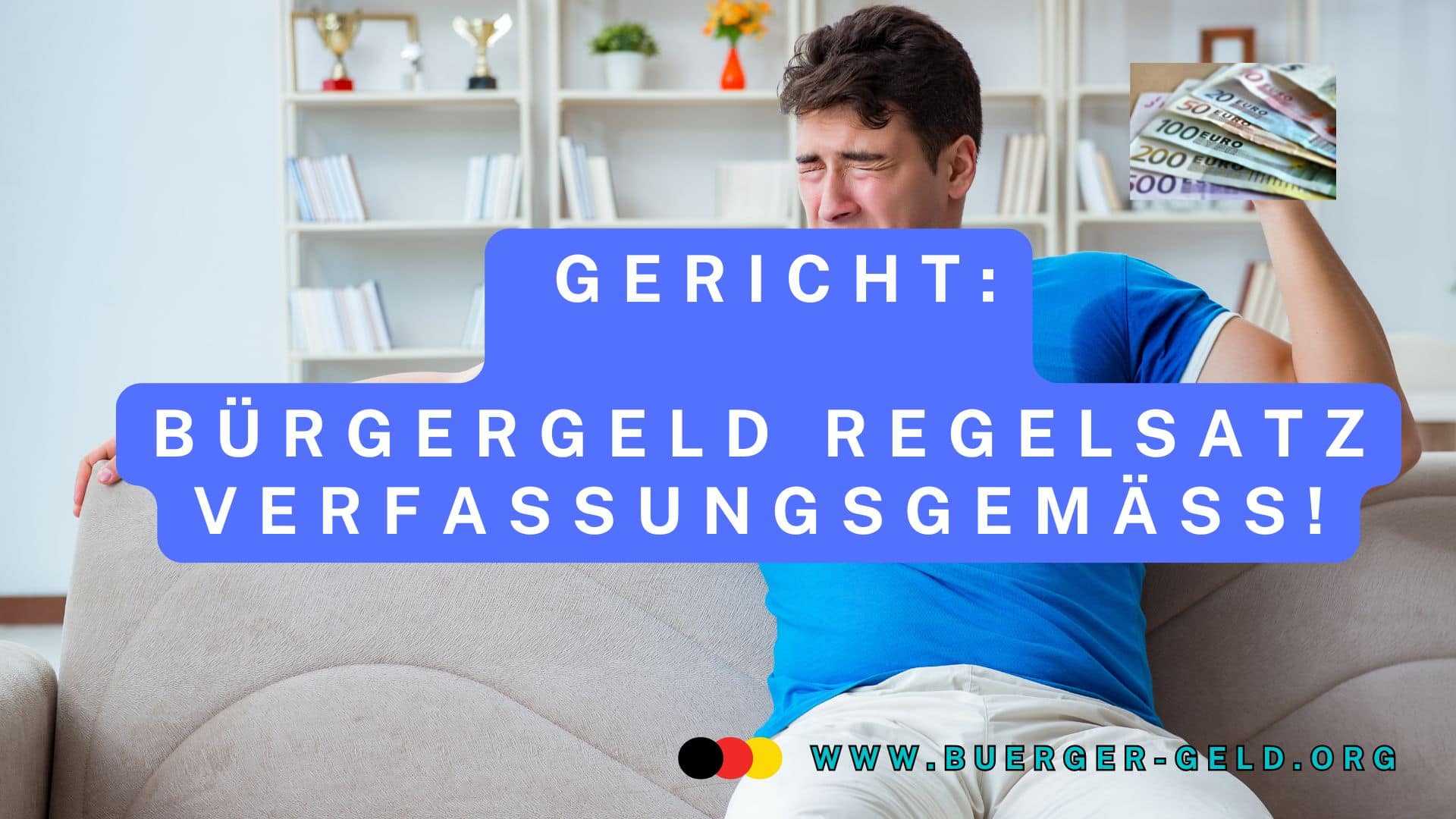 Mann auf dem Sofa verzieht das Gesicht