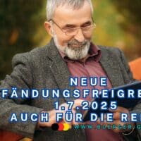 Senior auf Parkbank mit Tablet