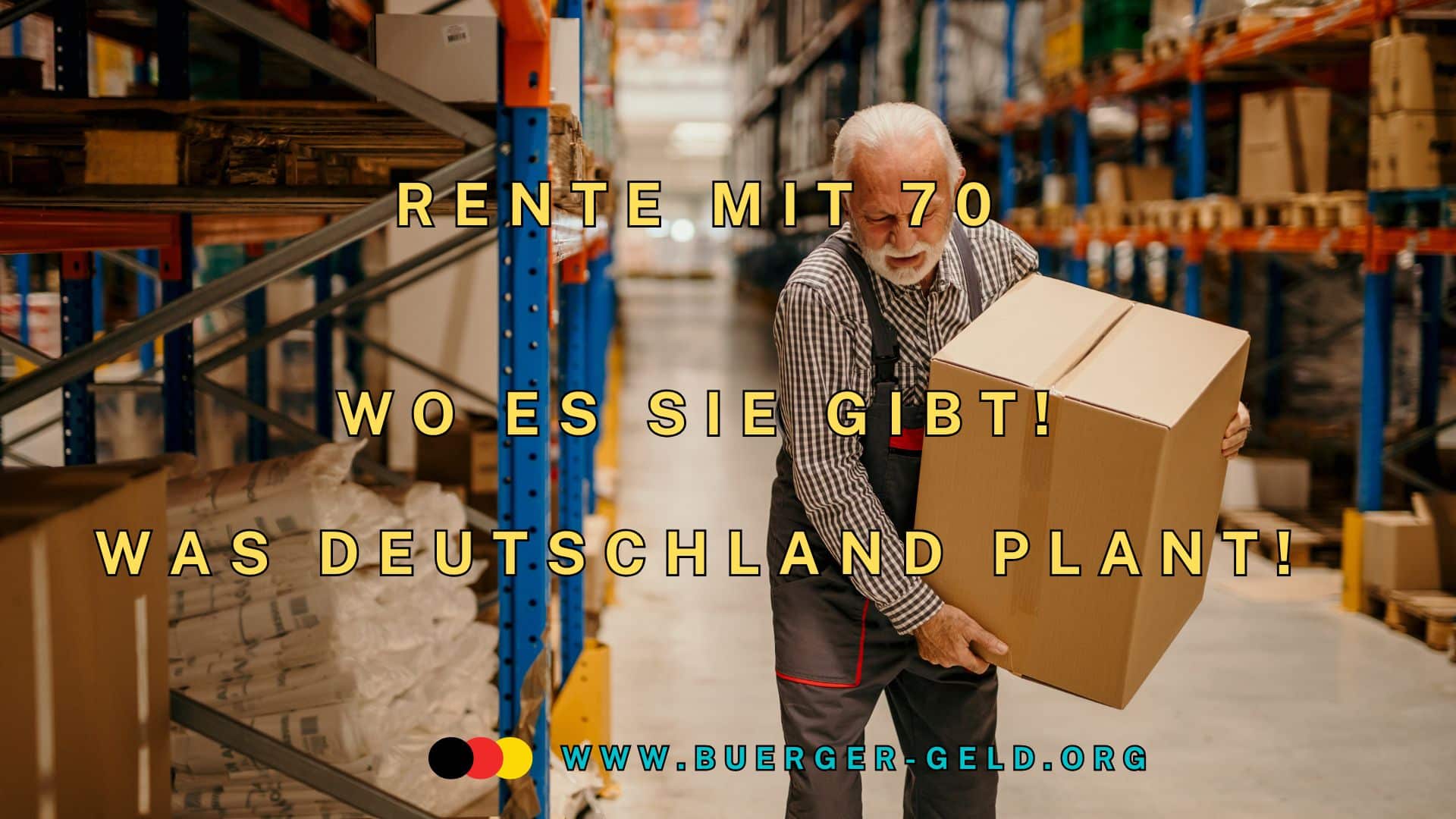 alter Mann arbeitet im Paketlager