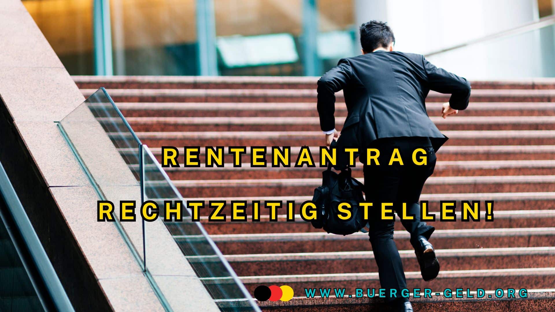 Senior eilt die Treppe hinauf