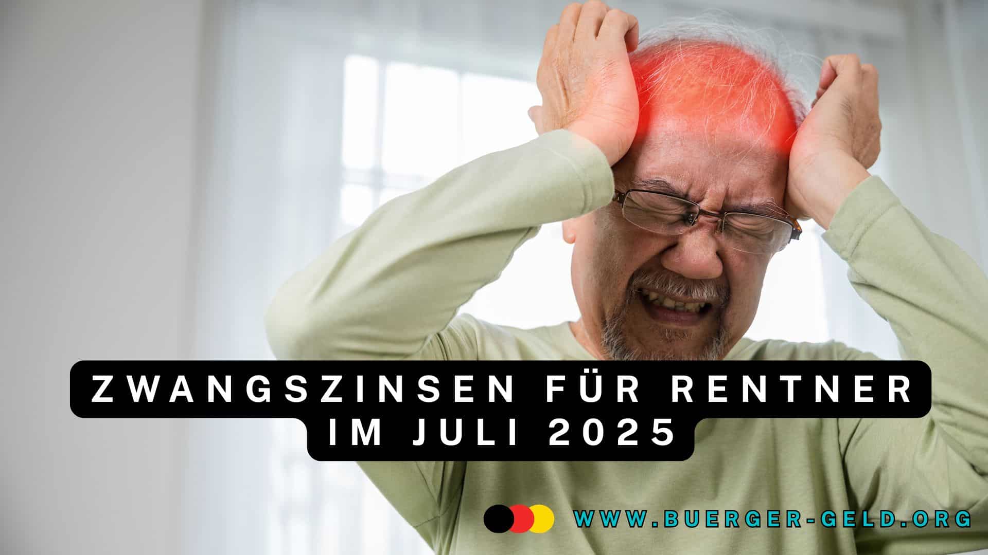 Senior wütend mit roter Stirn