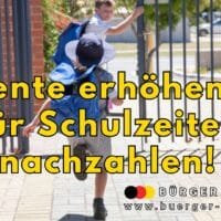 Kinder laufen aus dem Schulhof
